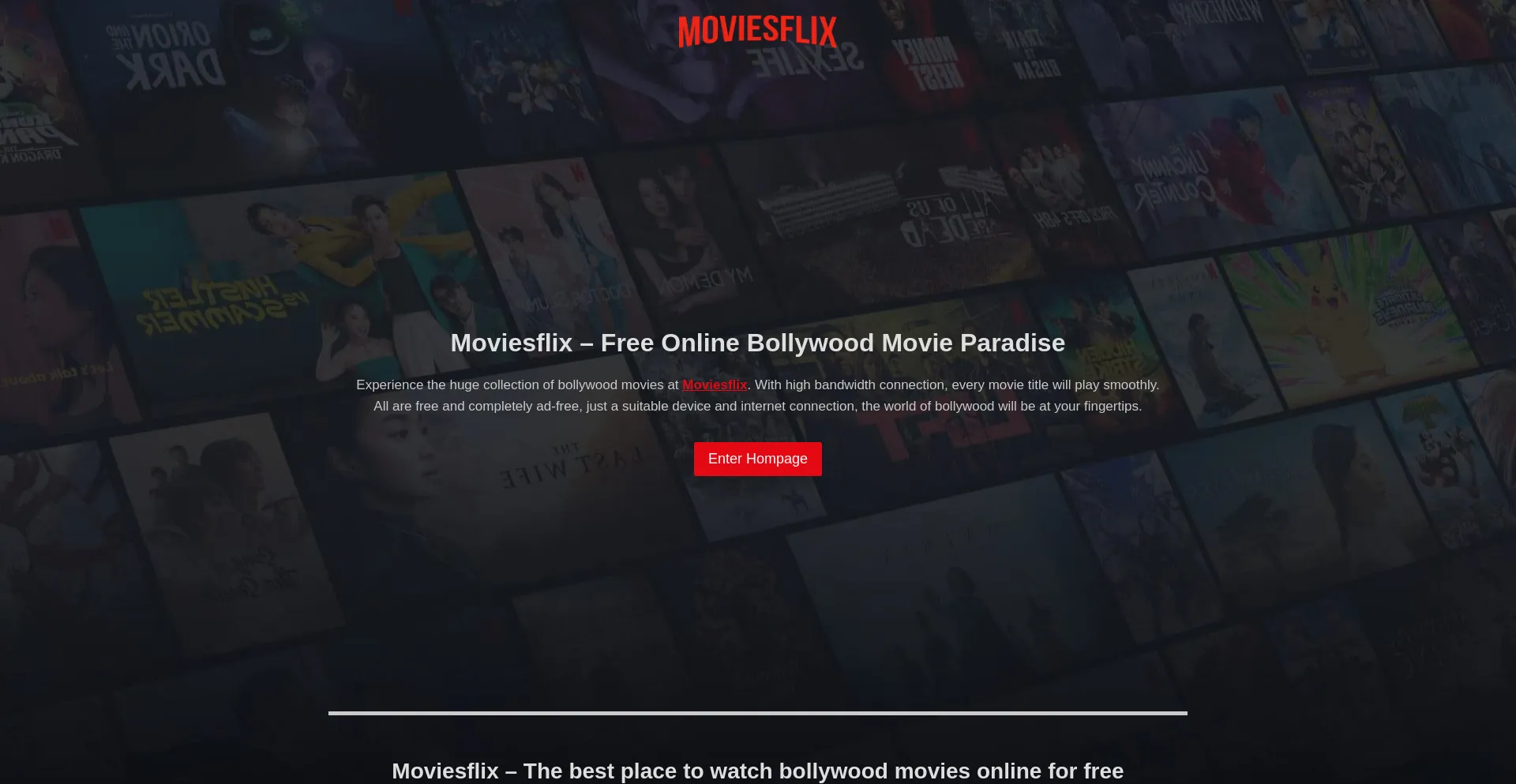 Website screenshot of Moviesflix.cool