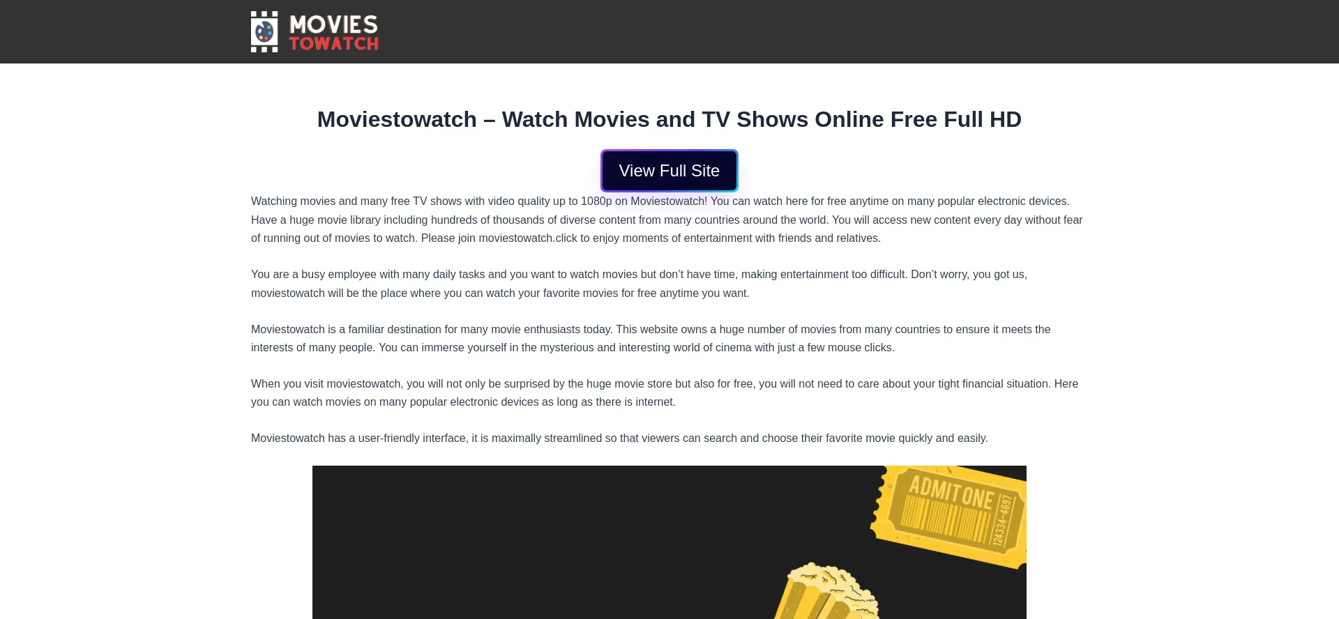 Website screenshot of Moviestowatch.click