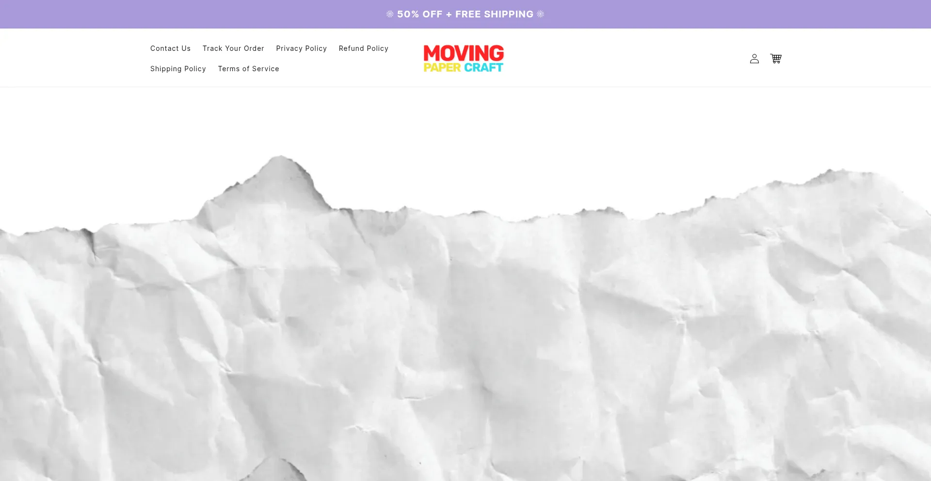 Website screenshot of Movingpapercraft.com