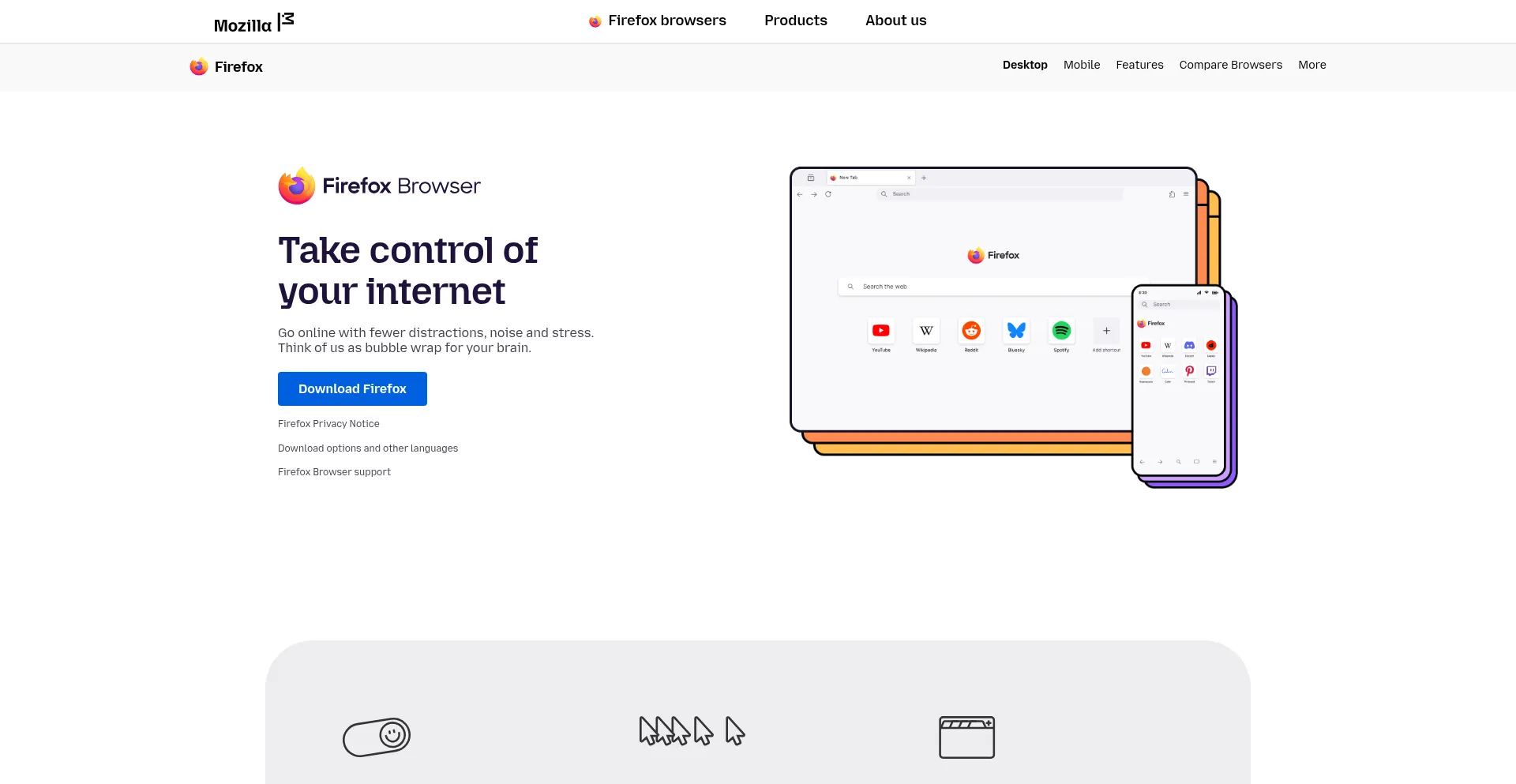 Website screenshot of Mozilla.com