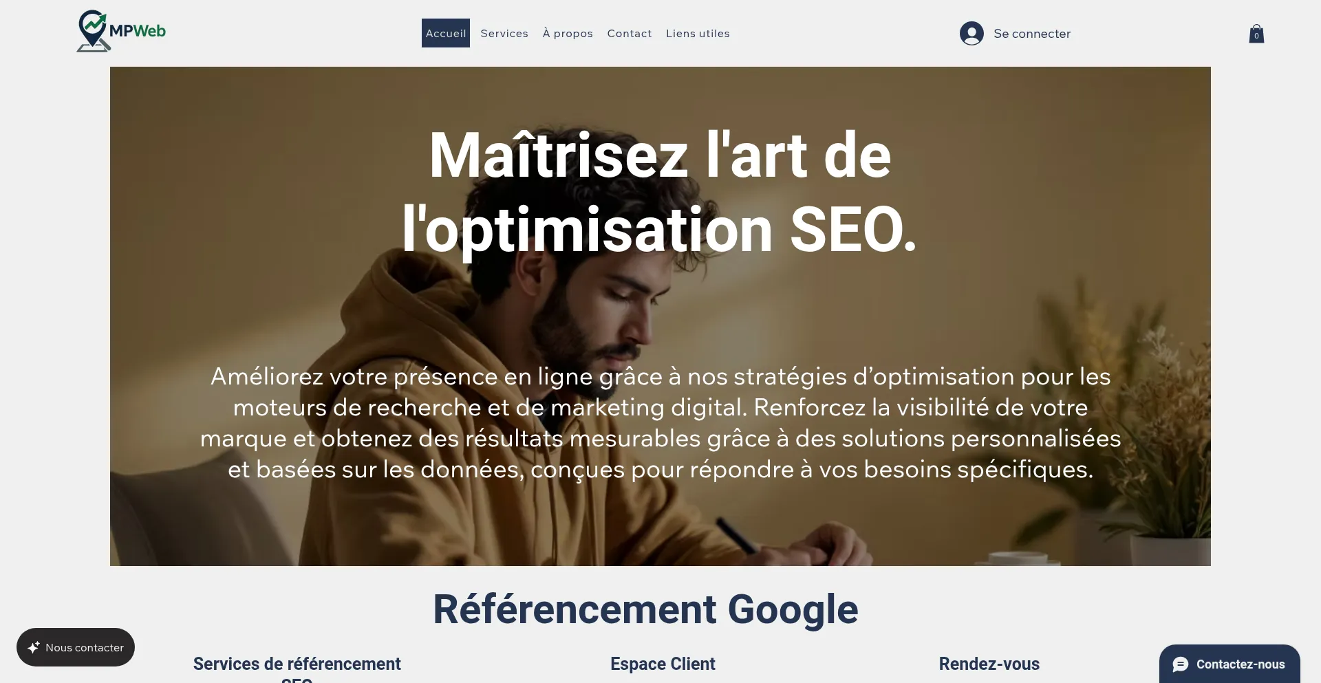 Website screenshot of Mpweb.ca