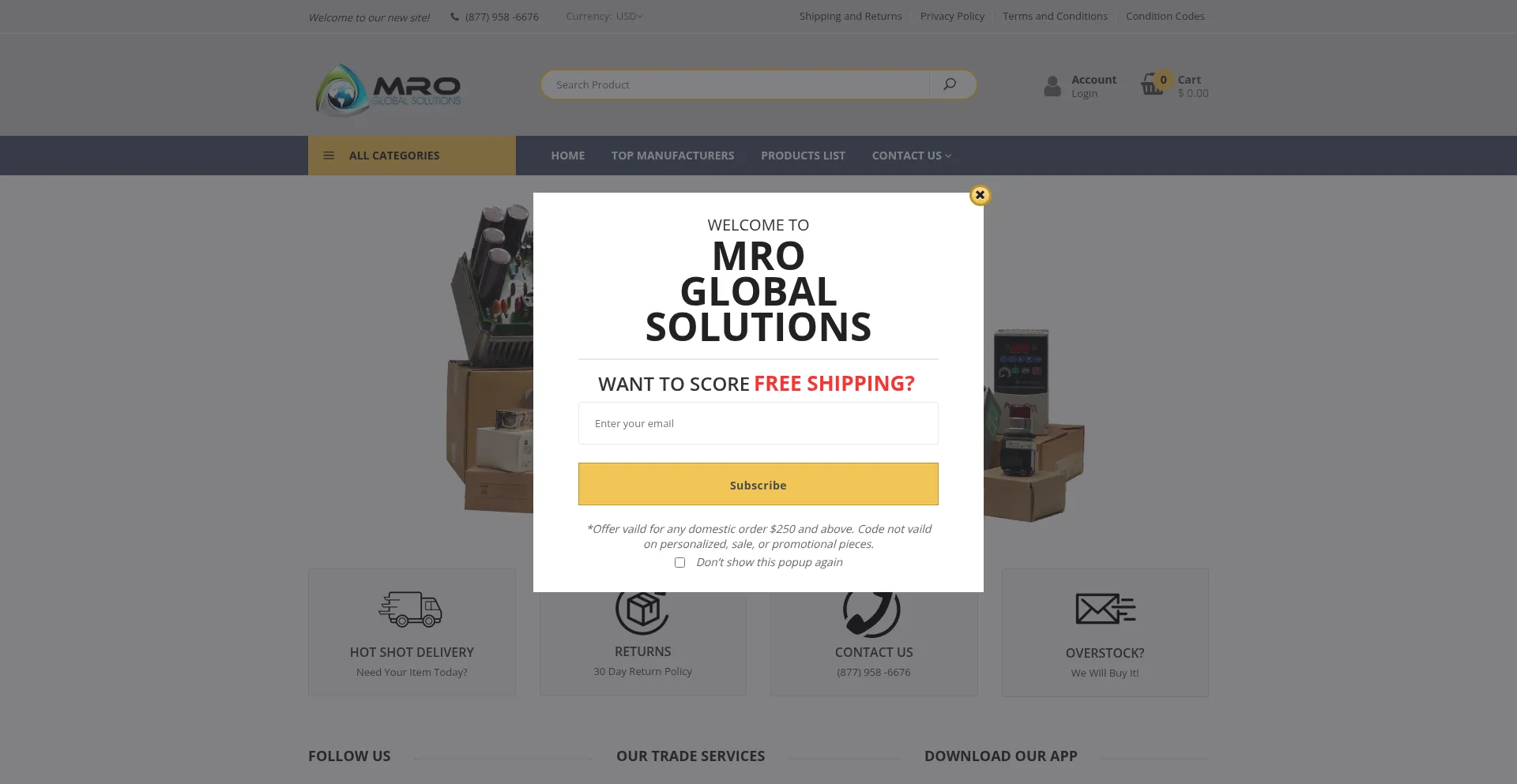 Website screenshot of Mroglobalsolutions.com