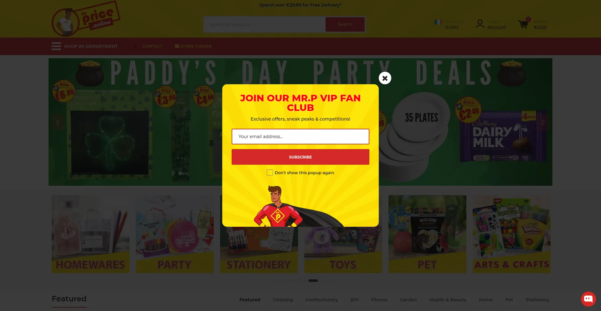 Website screenshot of Mrprice.online
