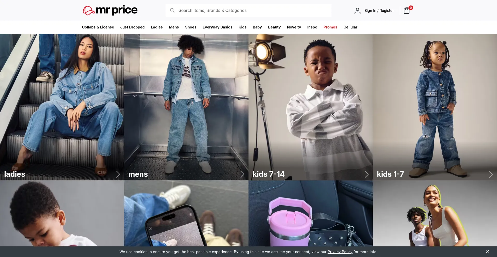 Website screenshot of Mrpriceonline.com