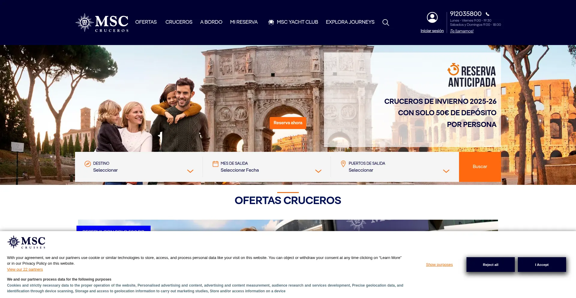 Msccruceros.es Screenshot