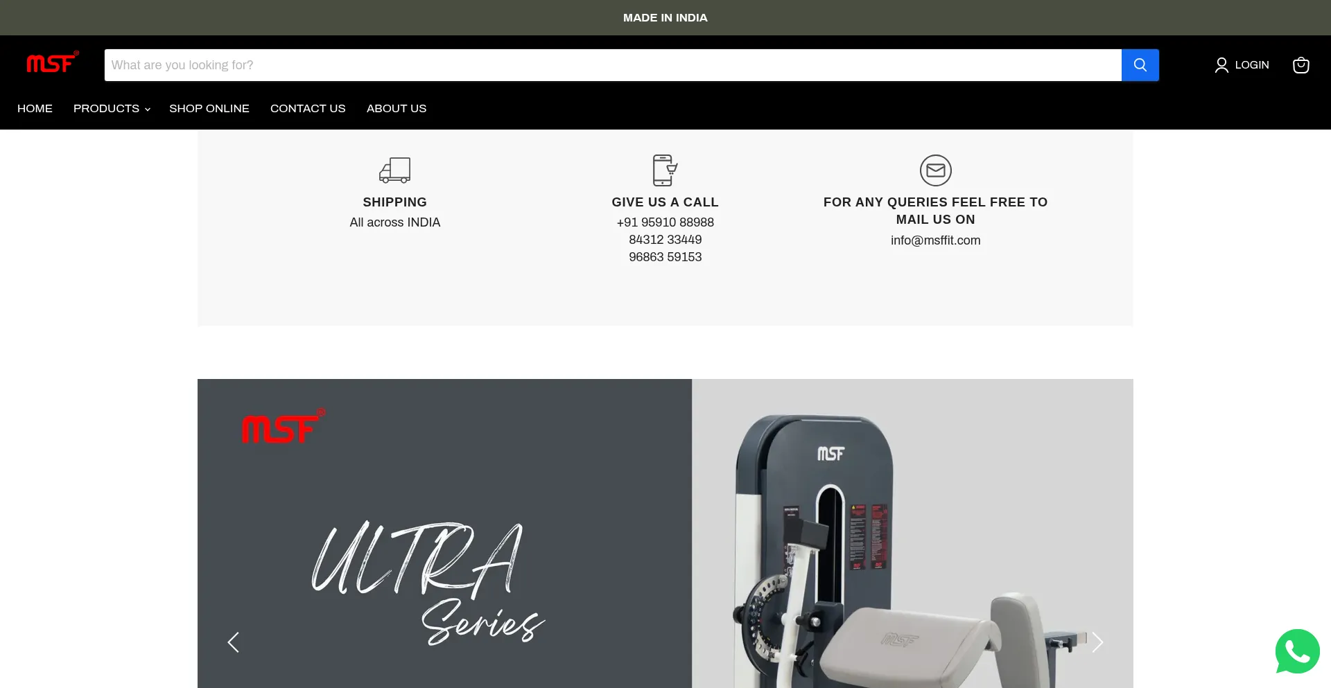 Website screenshot of Msffit.com