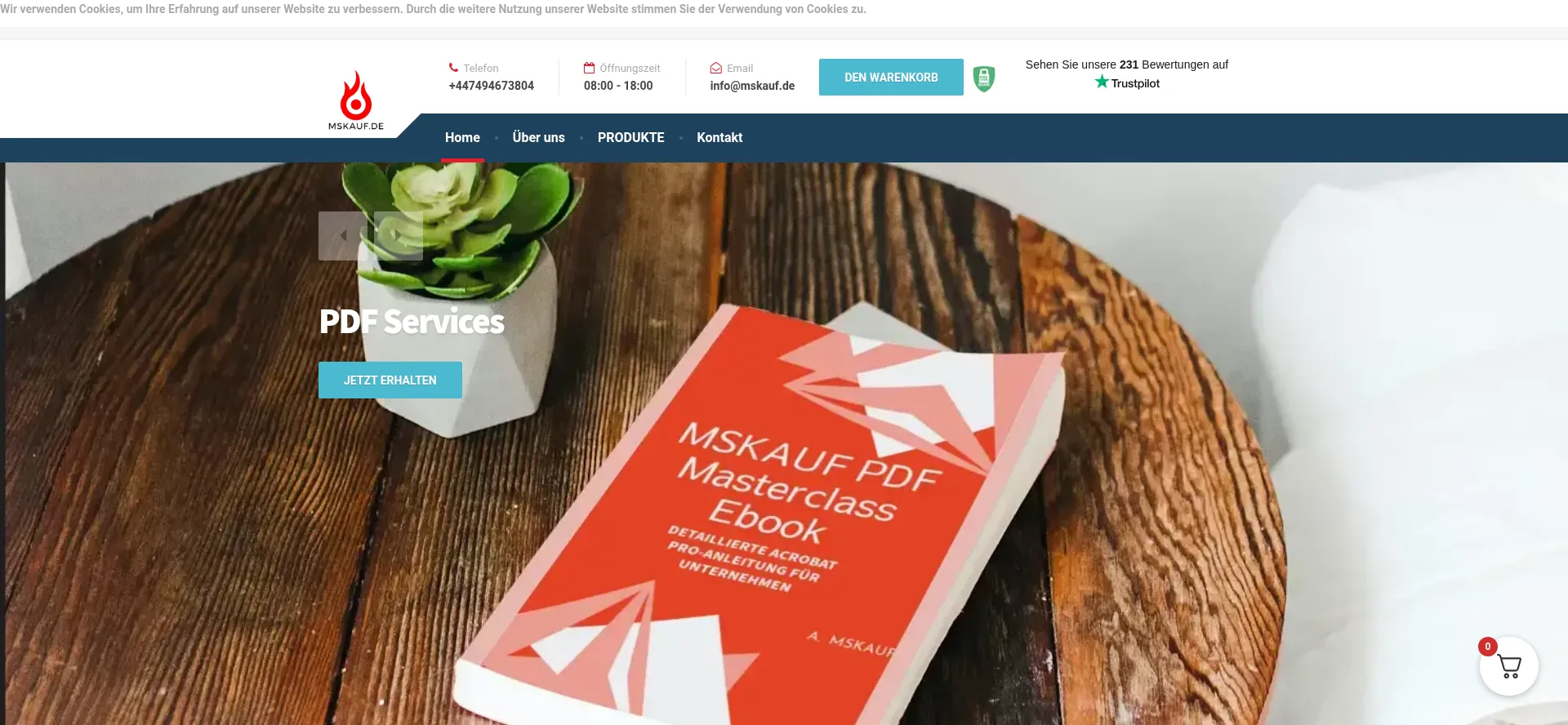 Website screenshot of Mskauf.de