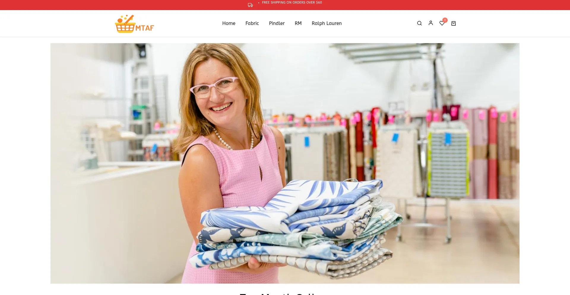 Website screenshot of Mtafabrics.com