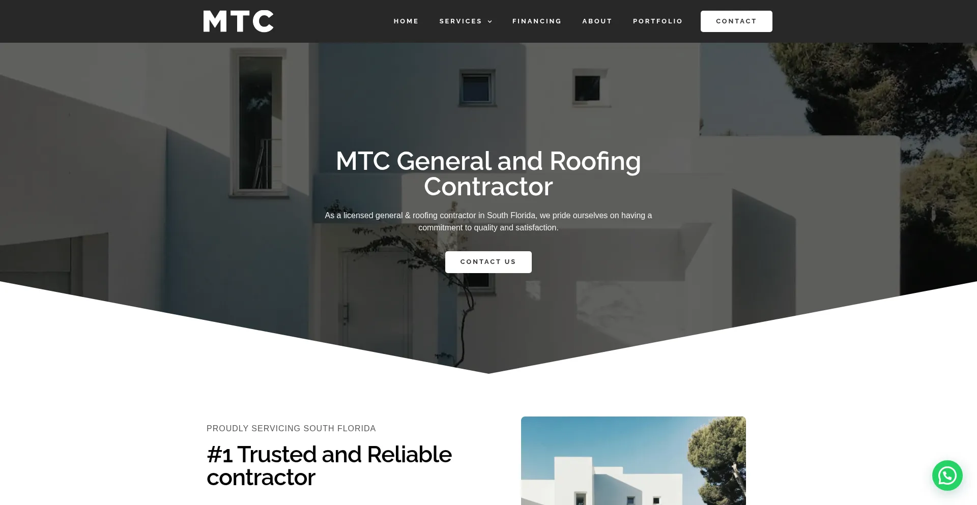Website screenshot of Mtcgeneralcontractors.com