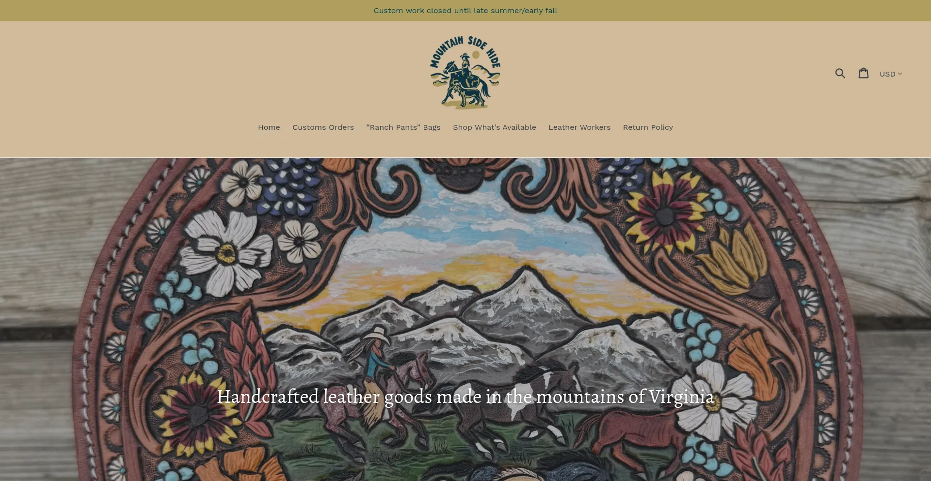 Mtnsidehide.com Screenshot