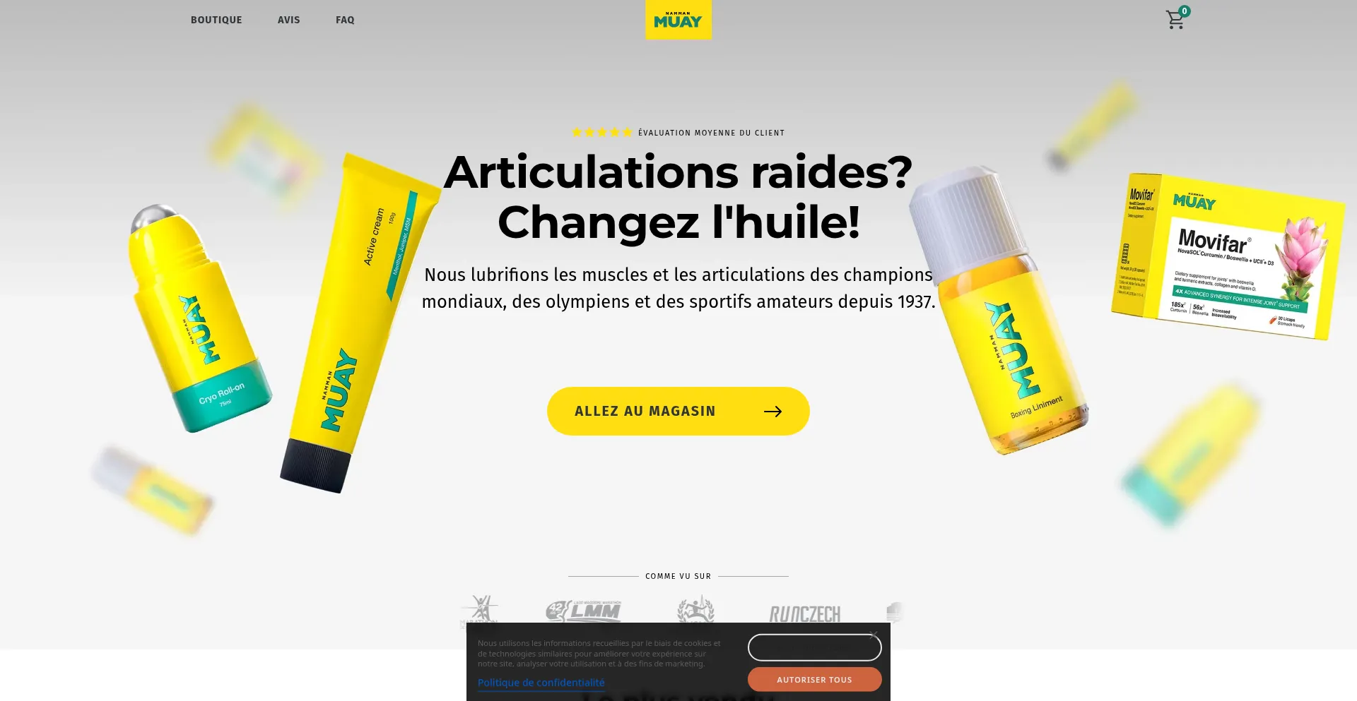 Website screenshot of Muaystore.fr