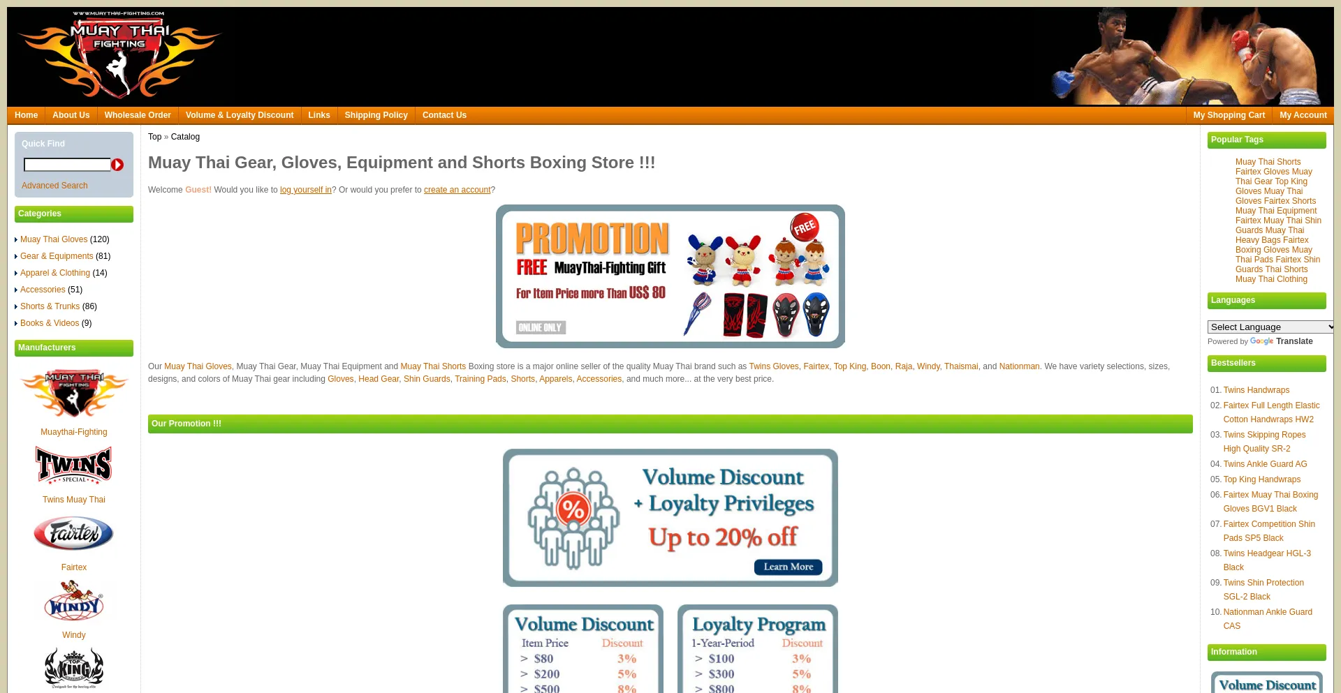 Website screenshot of Muaythai-fighting.com