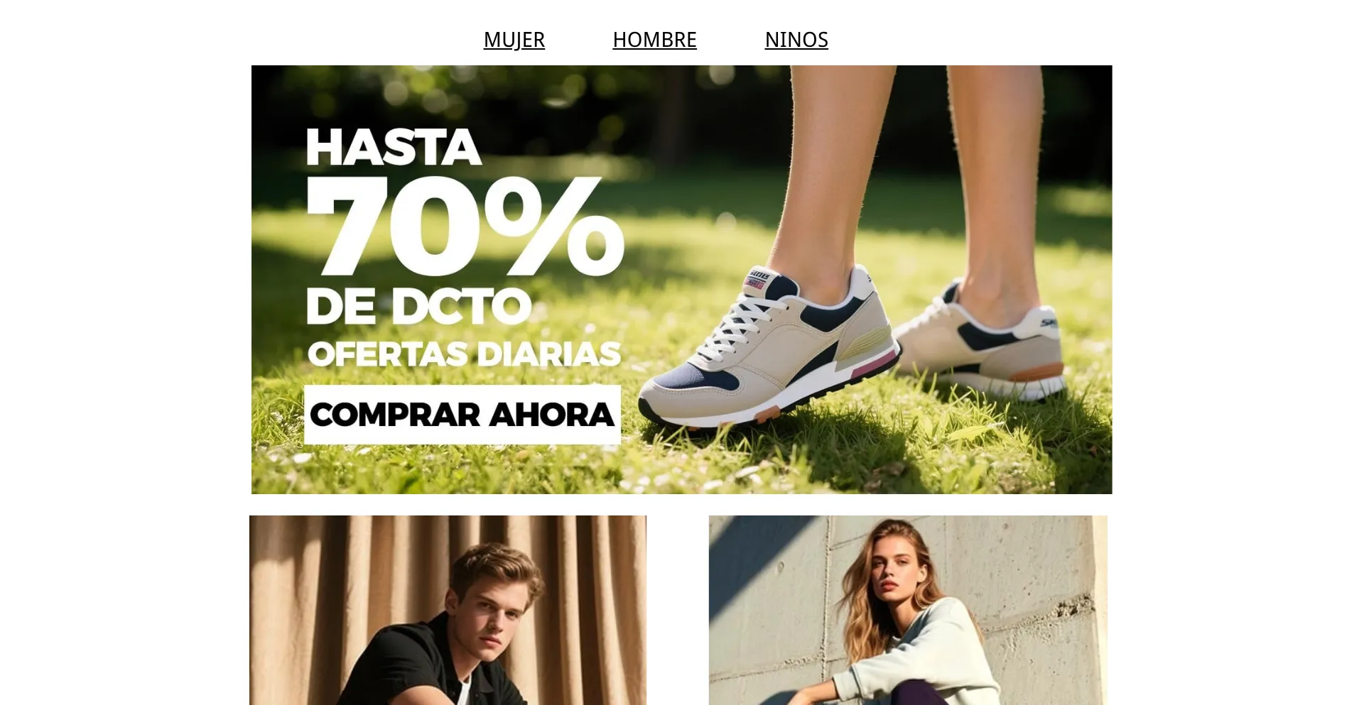 Website screenshot of Mujercalzadodes.my.canva.site