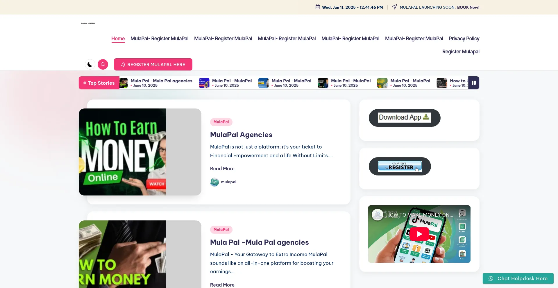 Website screenshot of Mulapal-2.org