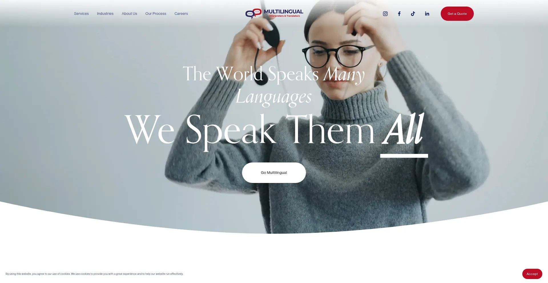 Website screenshot of Multilingualint.com