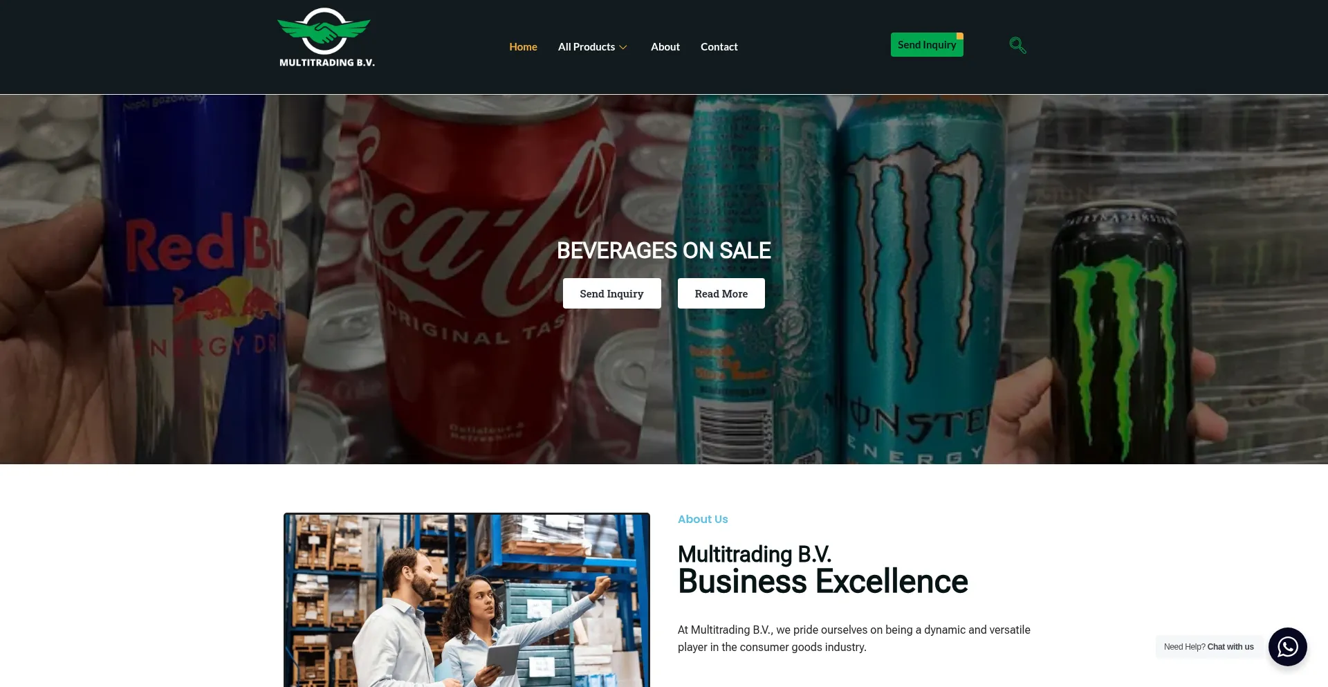 Website screenshot of Multitradingbv.com