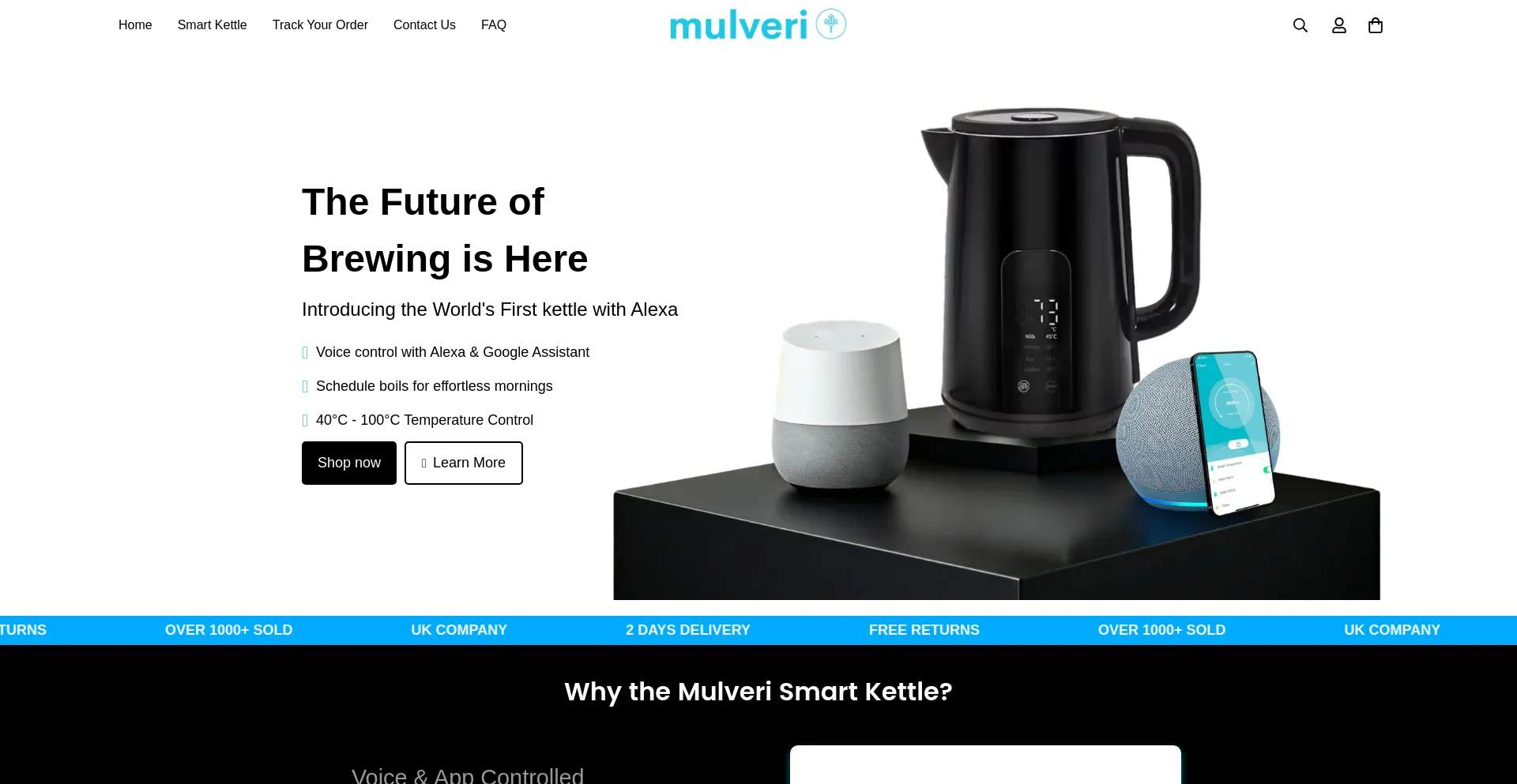 Website screenshot of Mulveri.co.uk