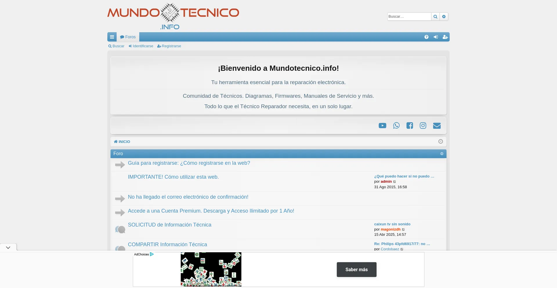 Website screenshot of Mundotecnico.info