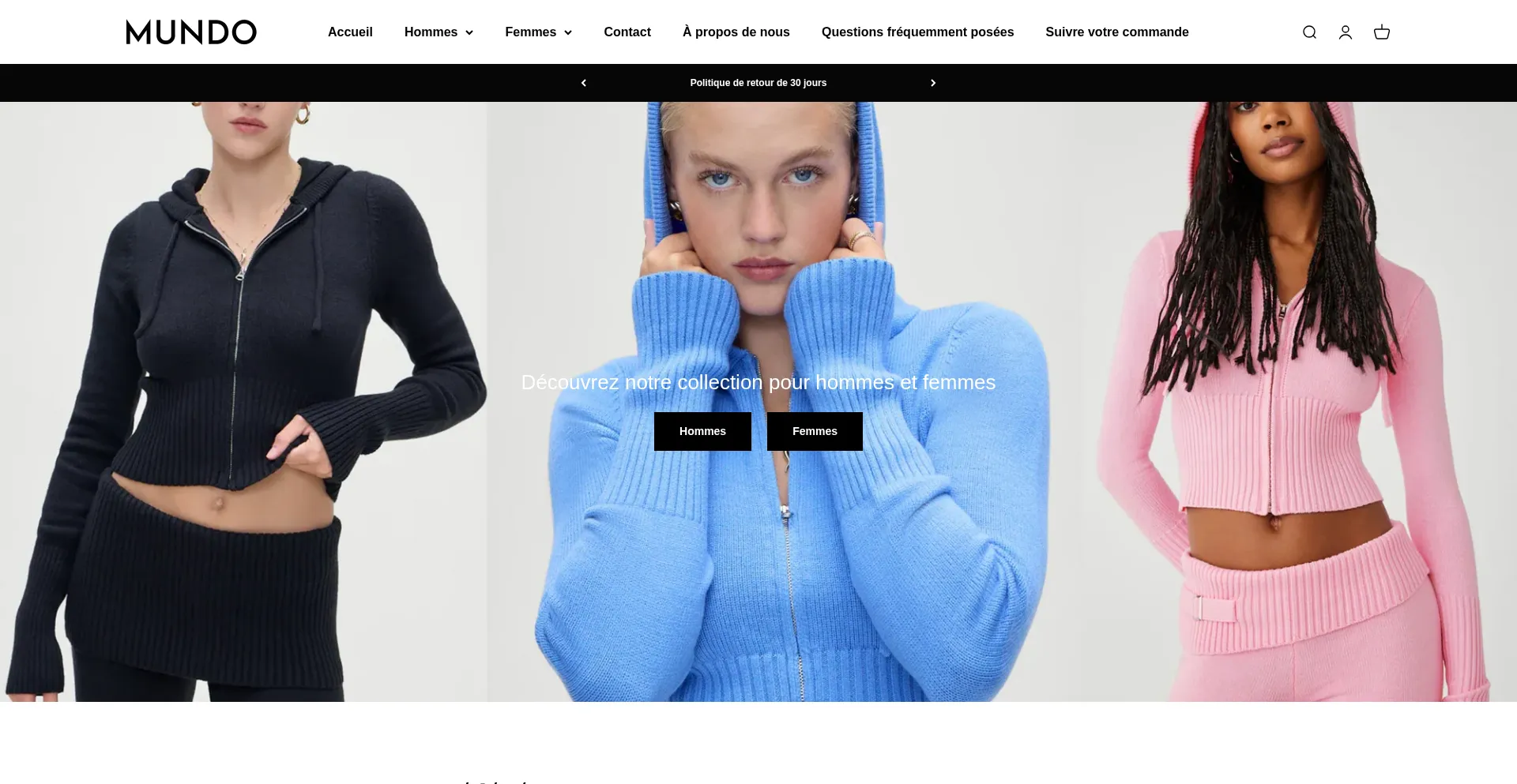 Website screenshot of Mundowear.fr