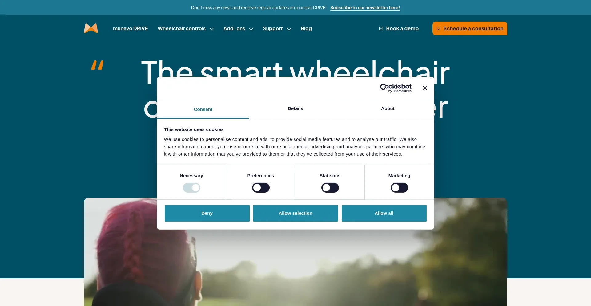 Website screenshot of Munevo.com
