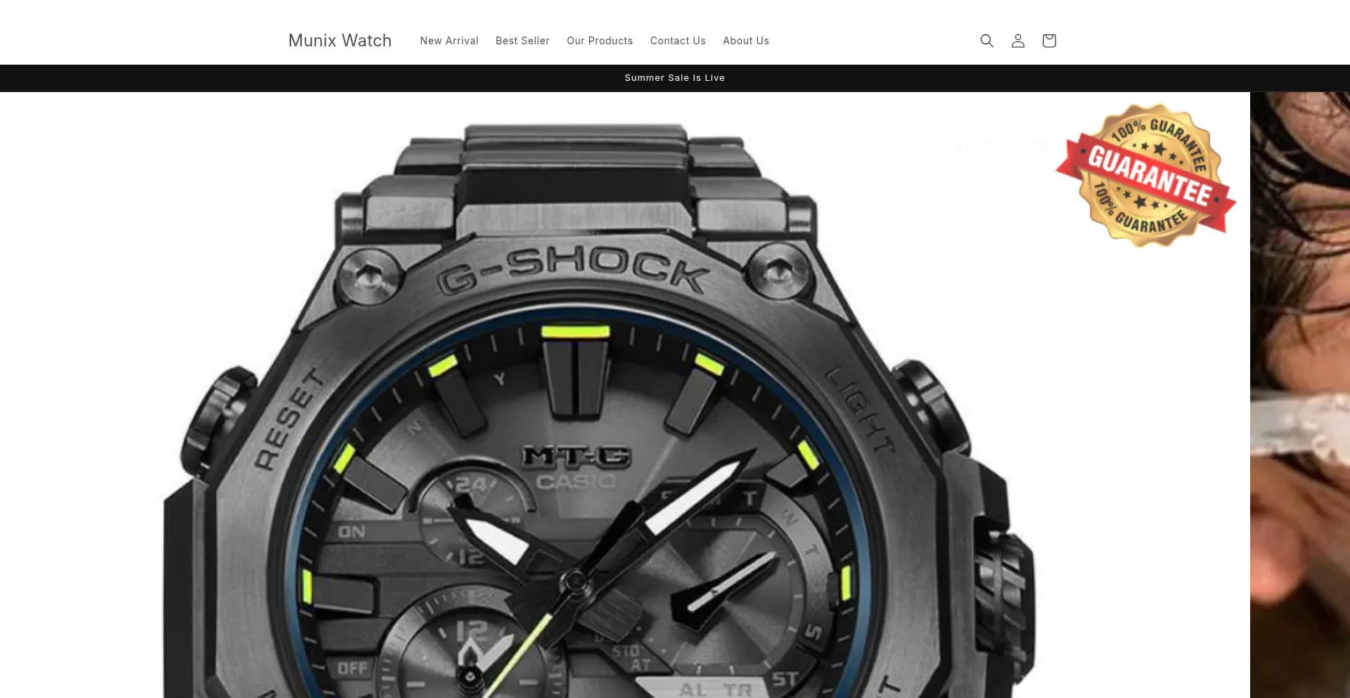 Website screenshot of Munixwatch.shop