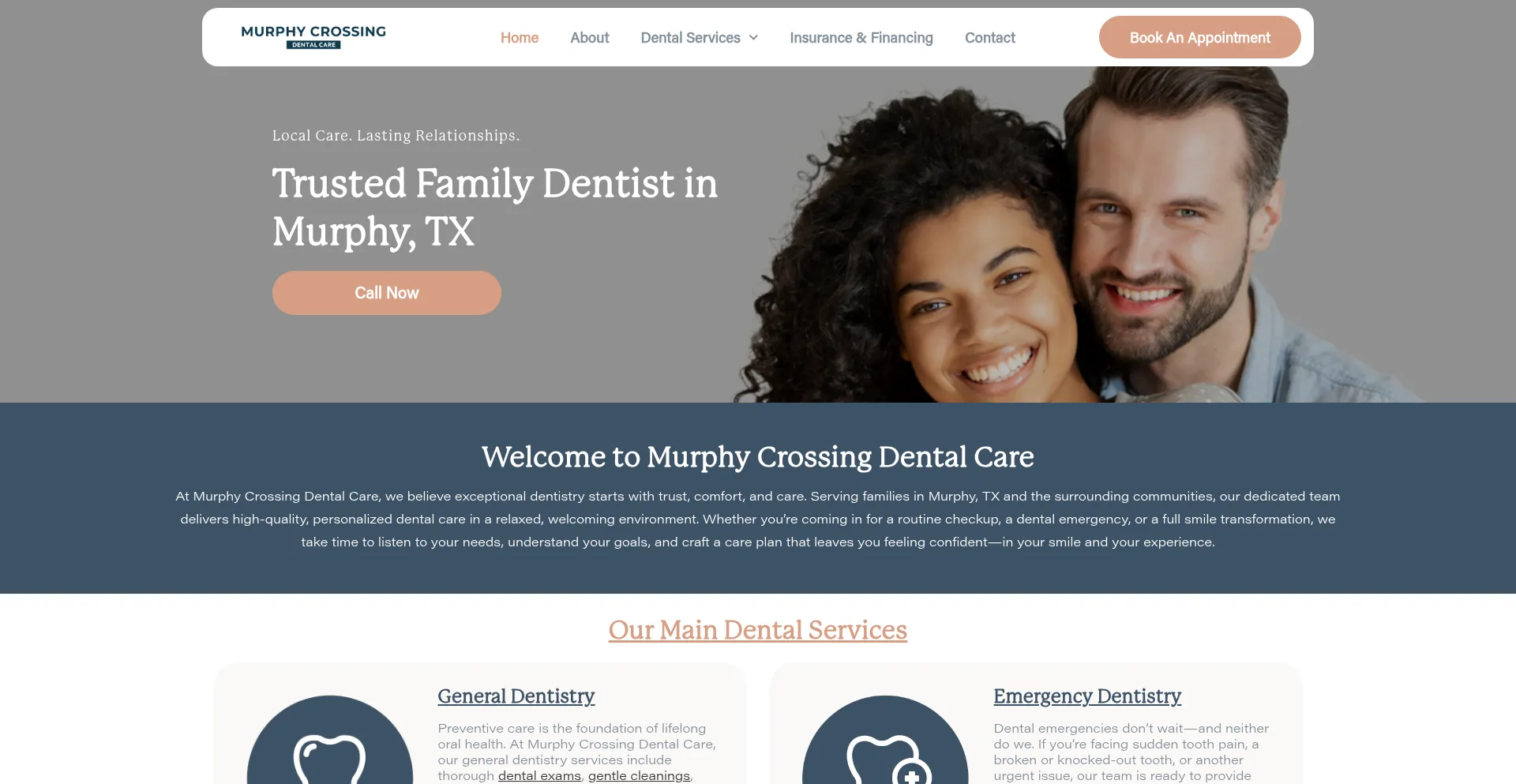 Website screenshot of Murphycrossingdentalcare.com