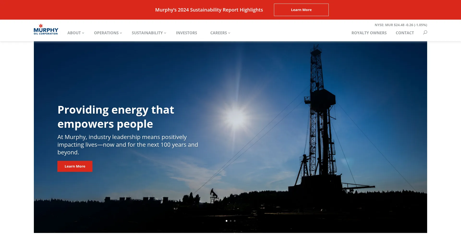 Website screenshot of Murphyoilcorp.com