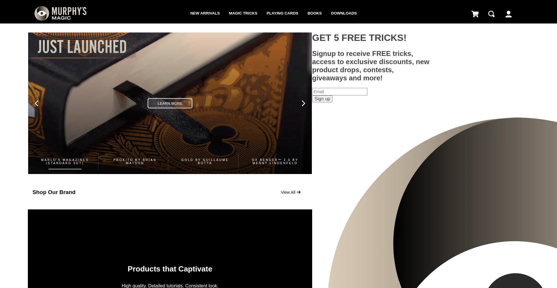 Website screenshot of Murphysmagic.com