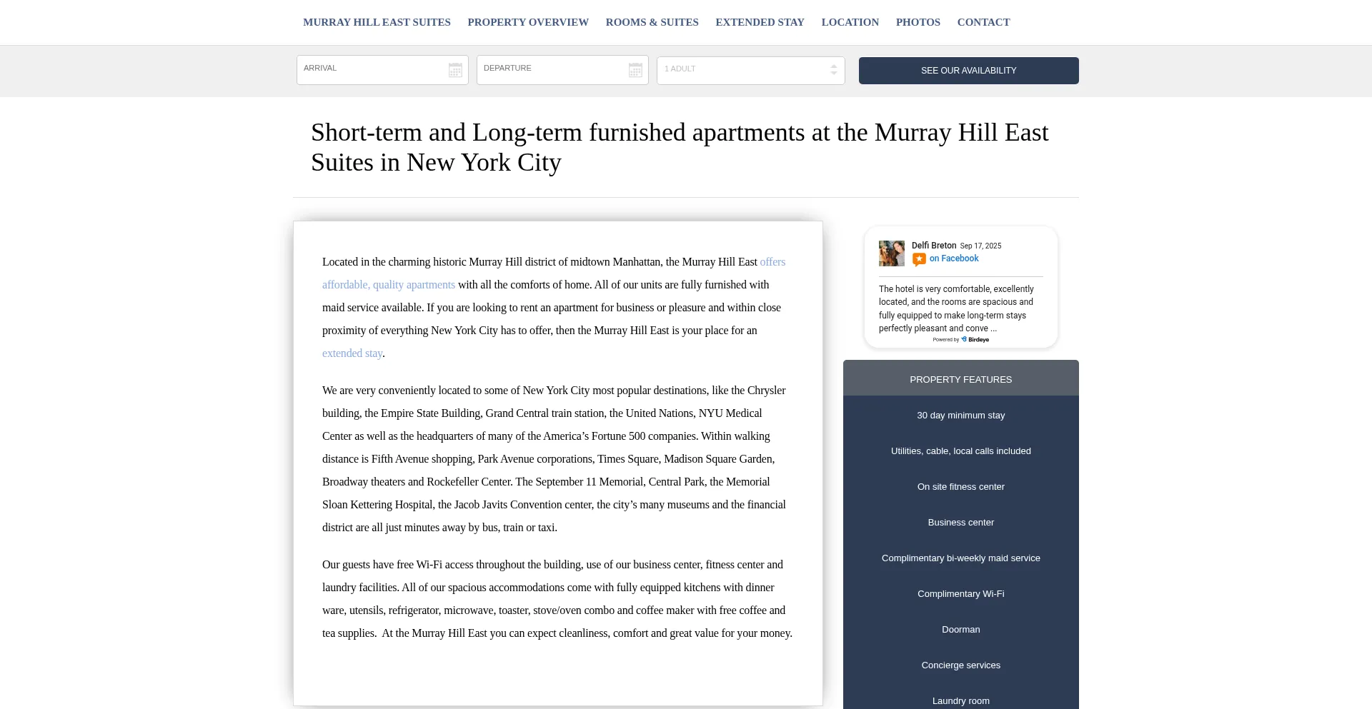 Murrayhillsuites.com Screenshot