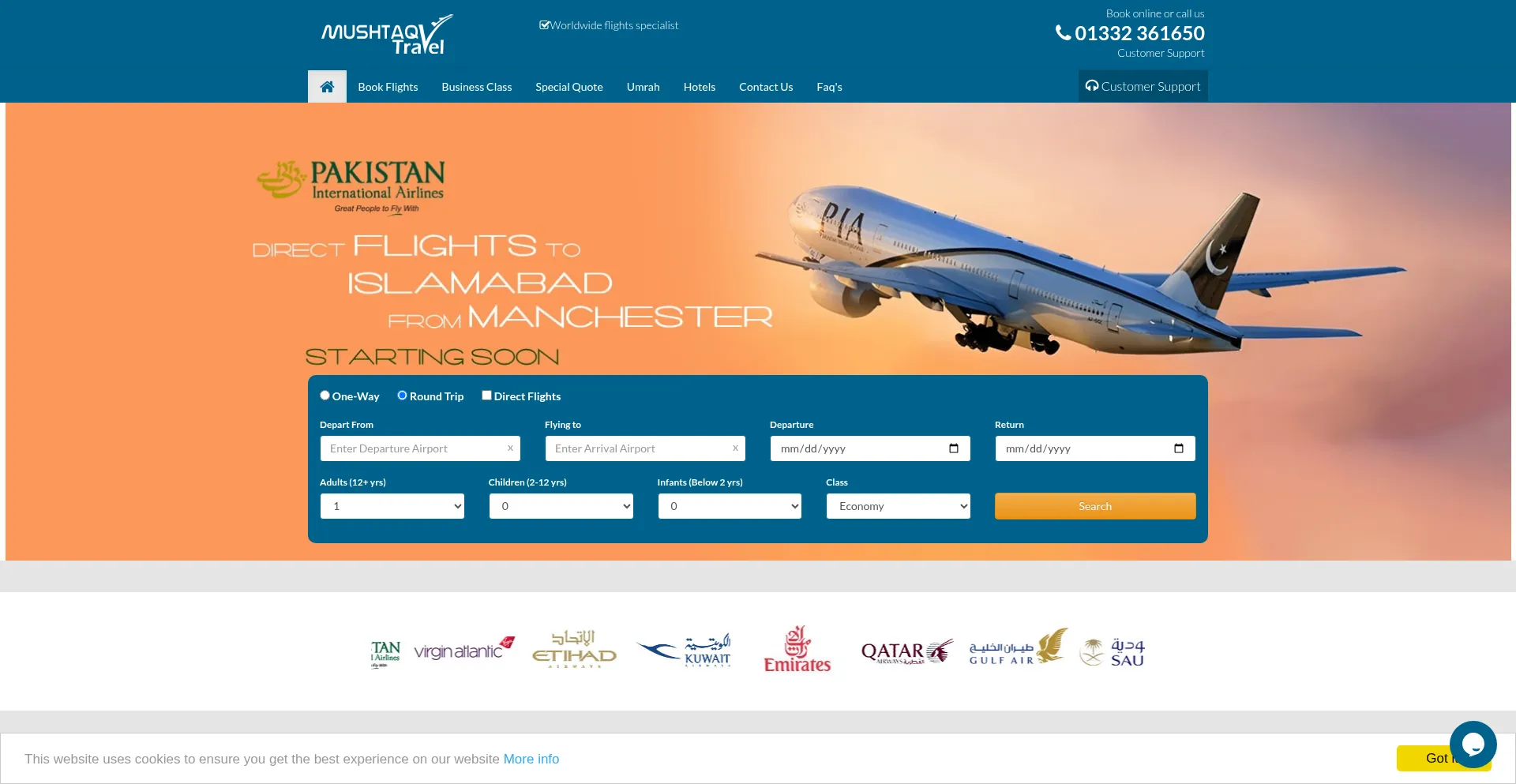 Mushtaqtravel.co.uk Screenshot
