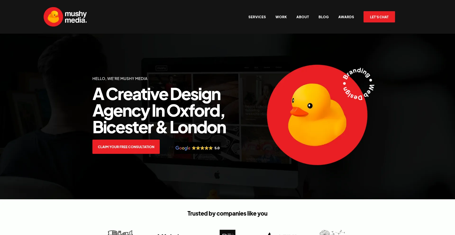 Website screenshot of Mushymedia.co.uk