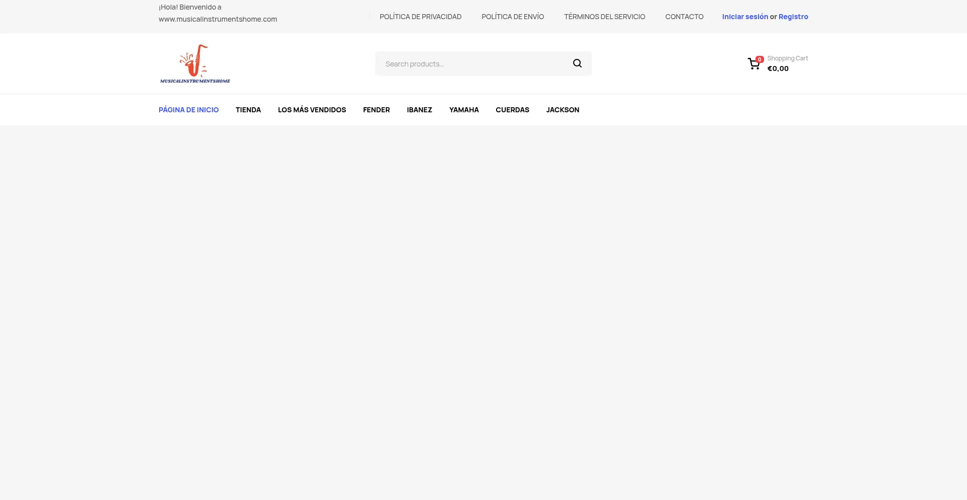 Website screenshot of Musicalinstrumentshome.com