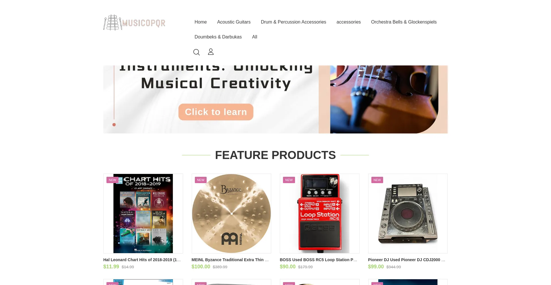 Website screenshot of Musicopqr.com