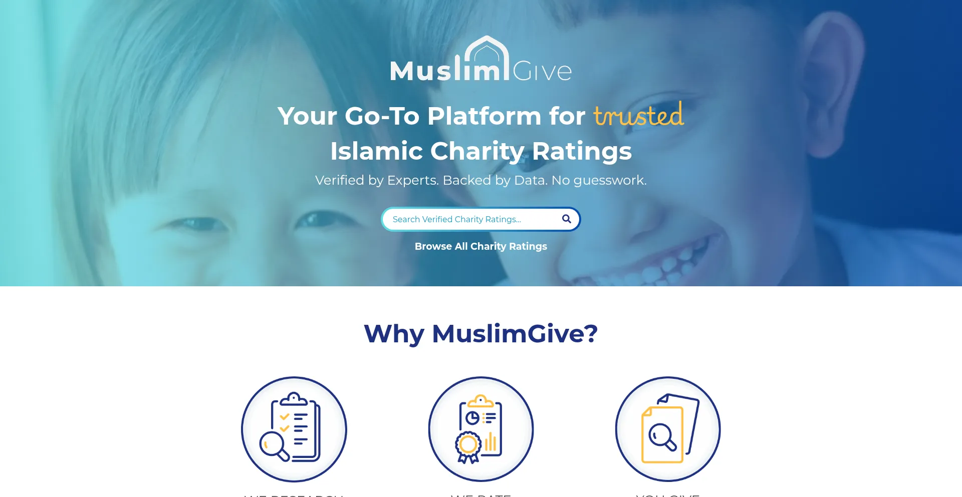 Website screenshot of Muslimgive.org