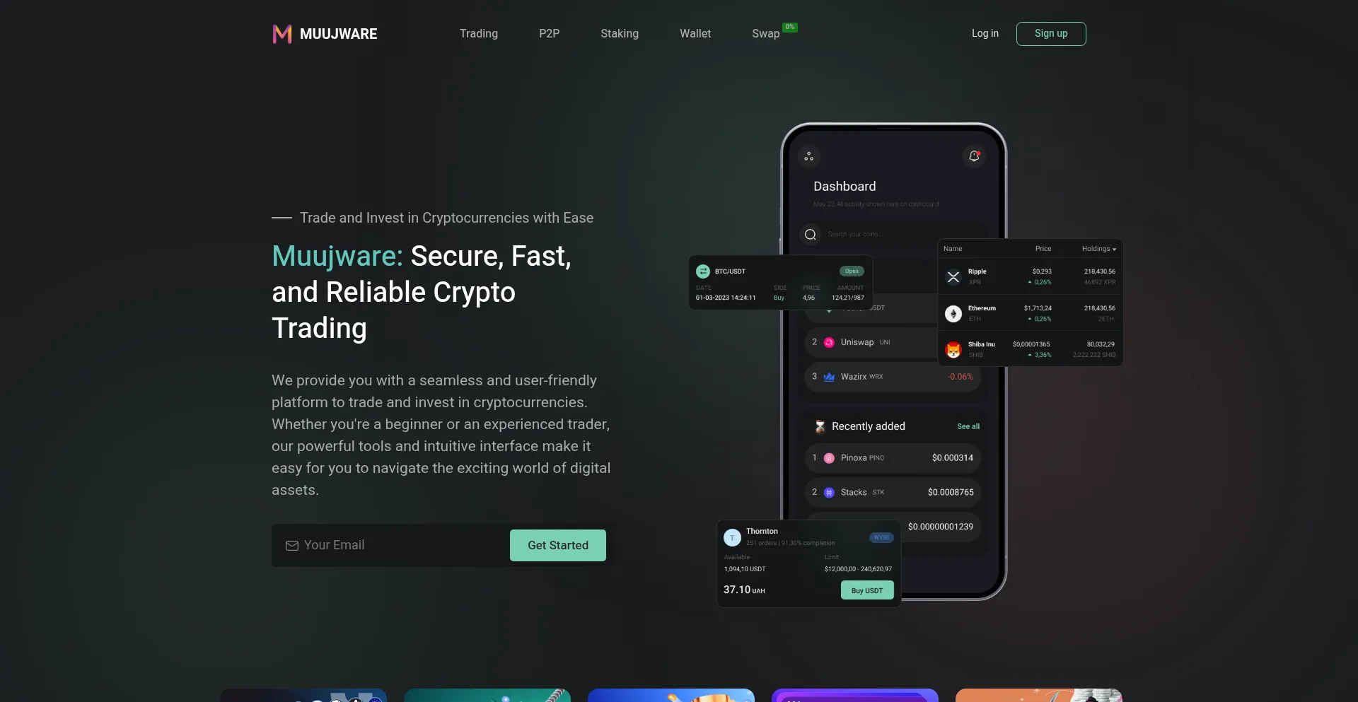 Website screenshot of Muujware.com