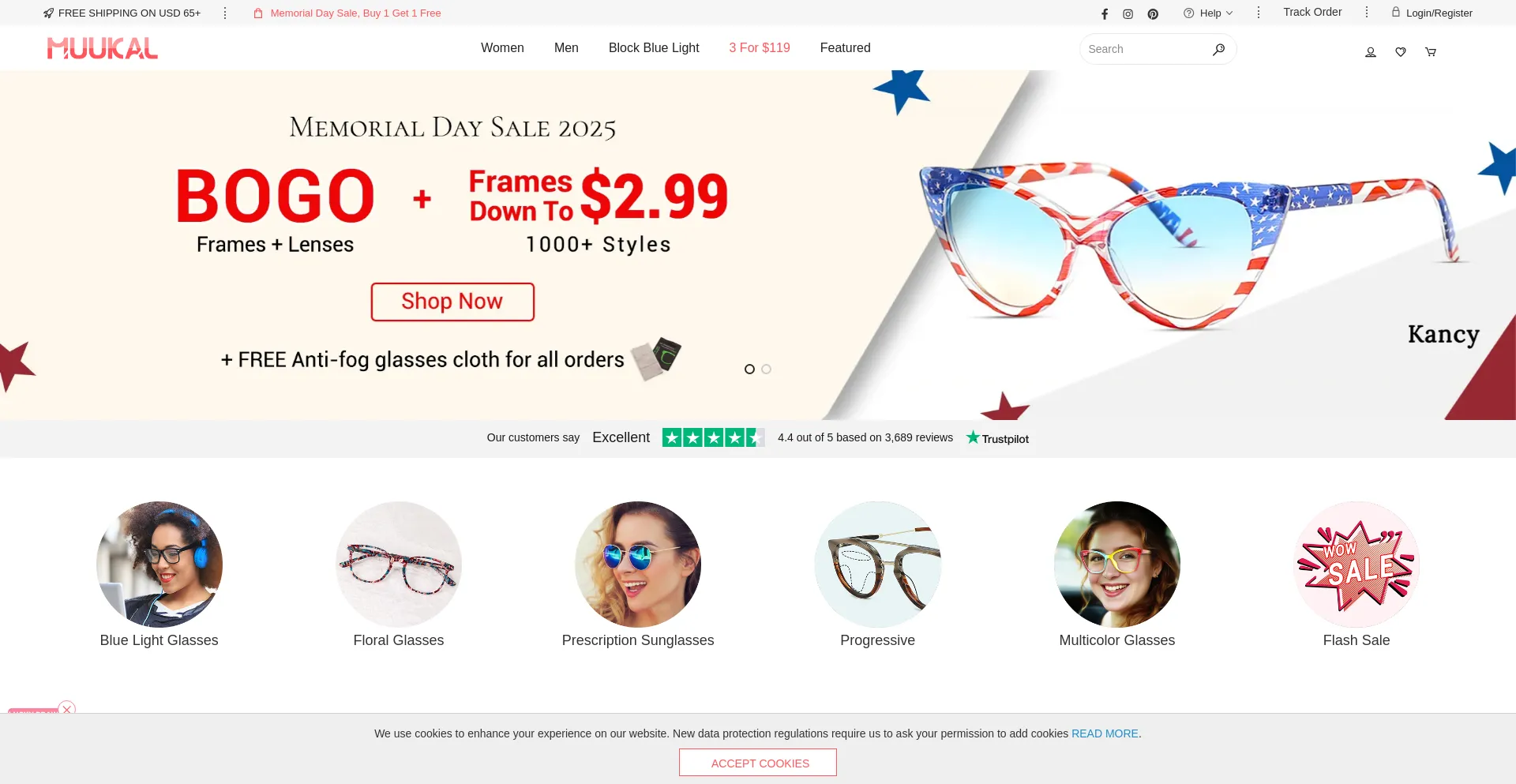 Website screenshot of Muukal.com