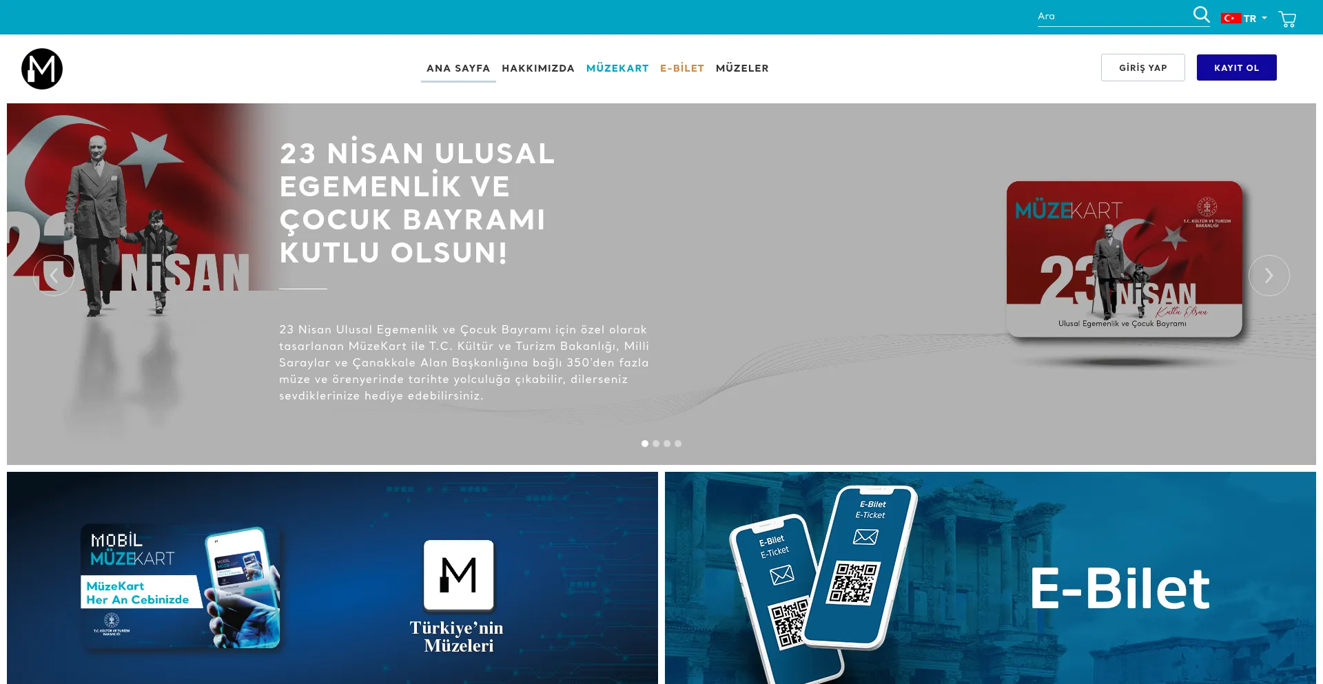 Website screenshot of Muze.gov.tr