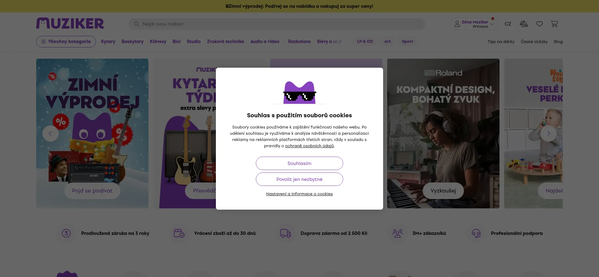 Website screenshot of Muziker.cz