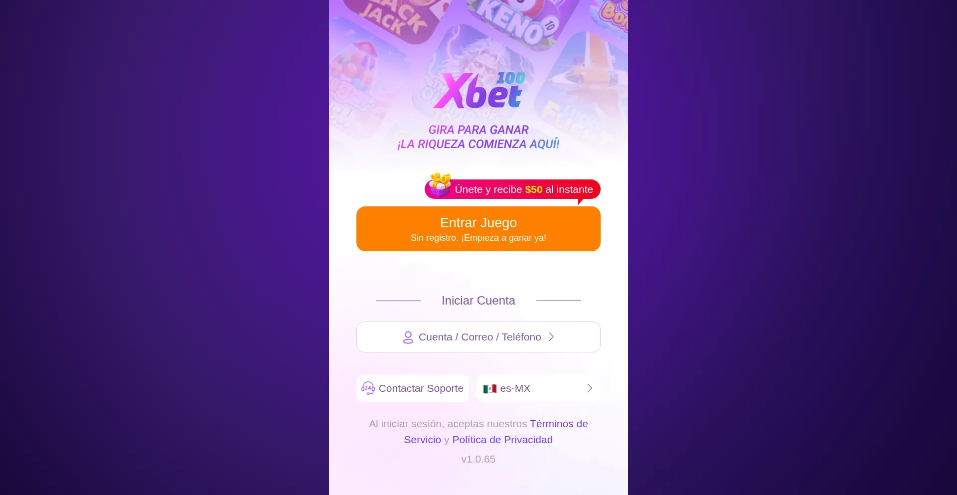 Website screenshot of Mx.xbet100.com
