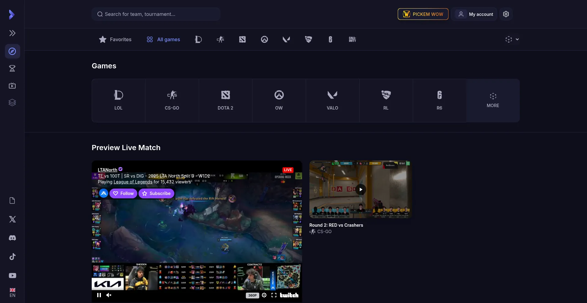 Website screenshot of My-esport.com