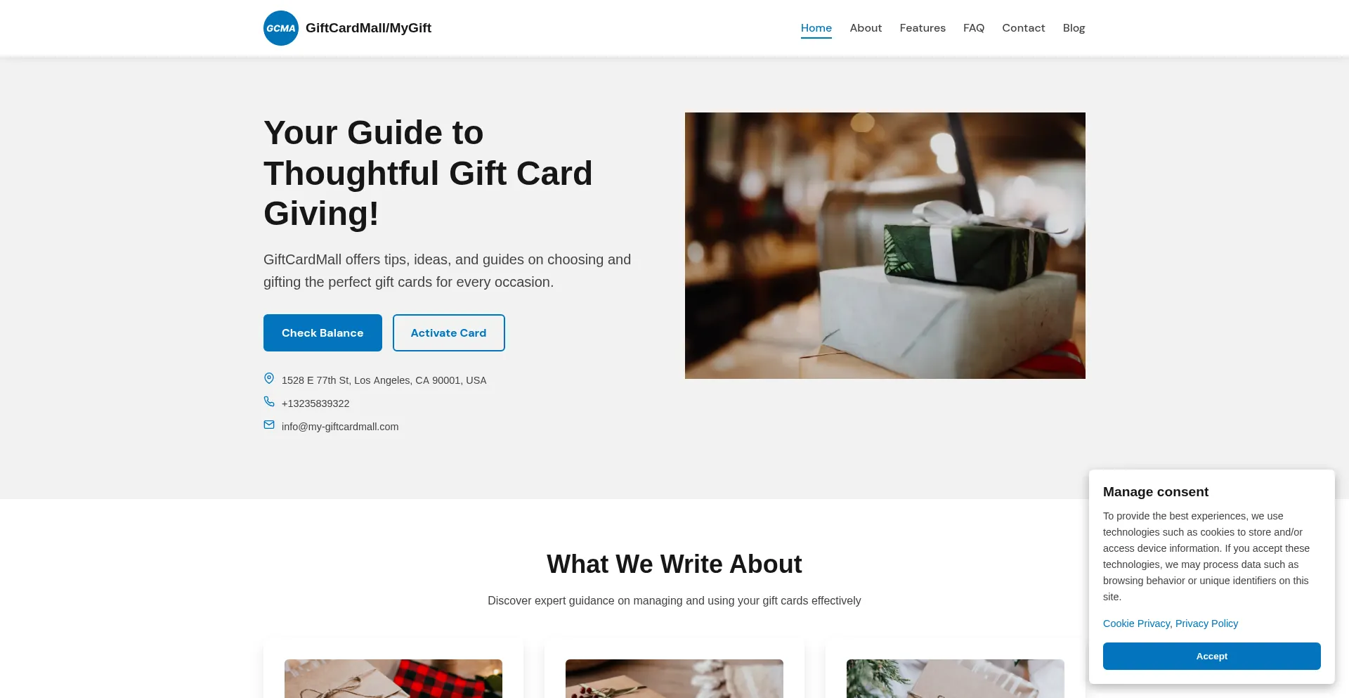 Website screenshot of My-giftcardmall.com