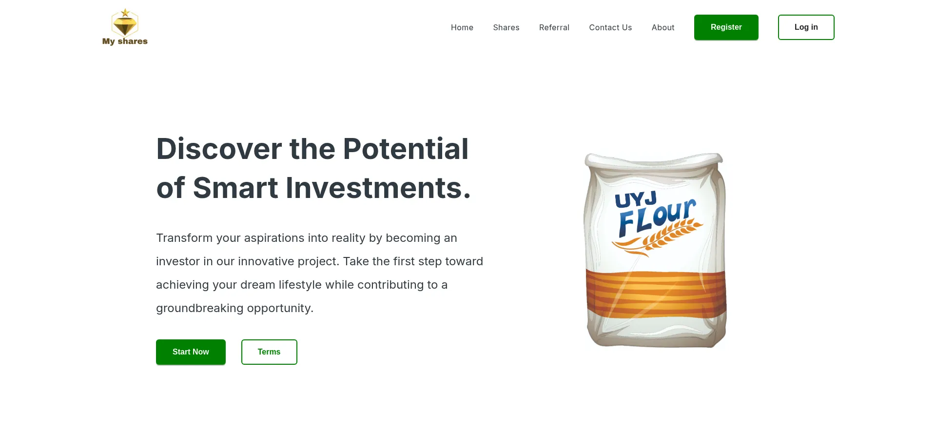 Website screenshot of My-shares.com.ng