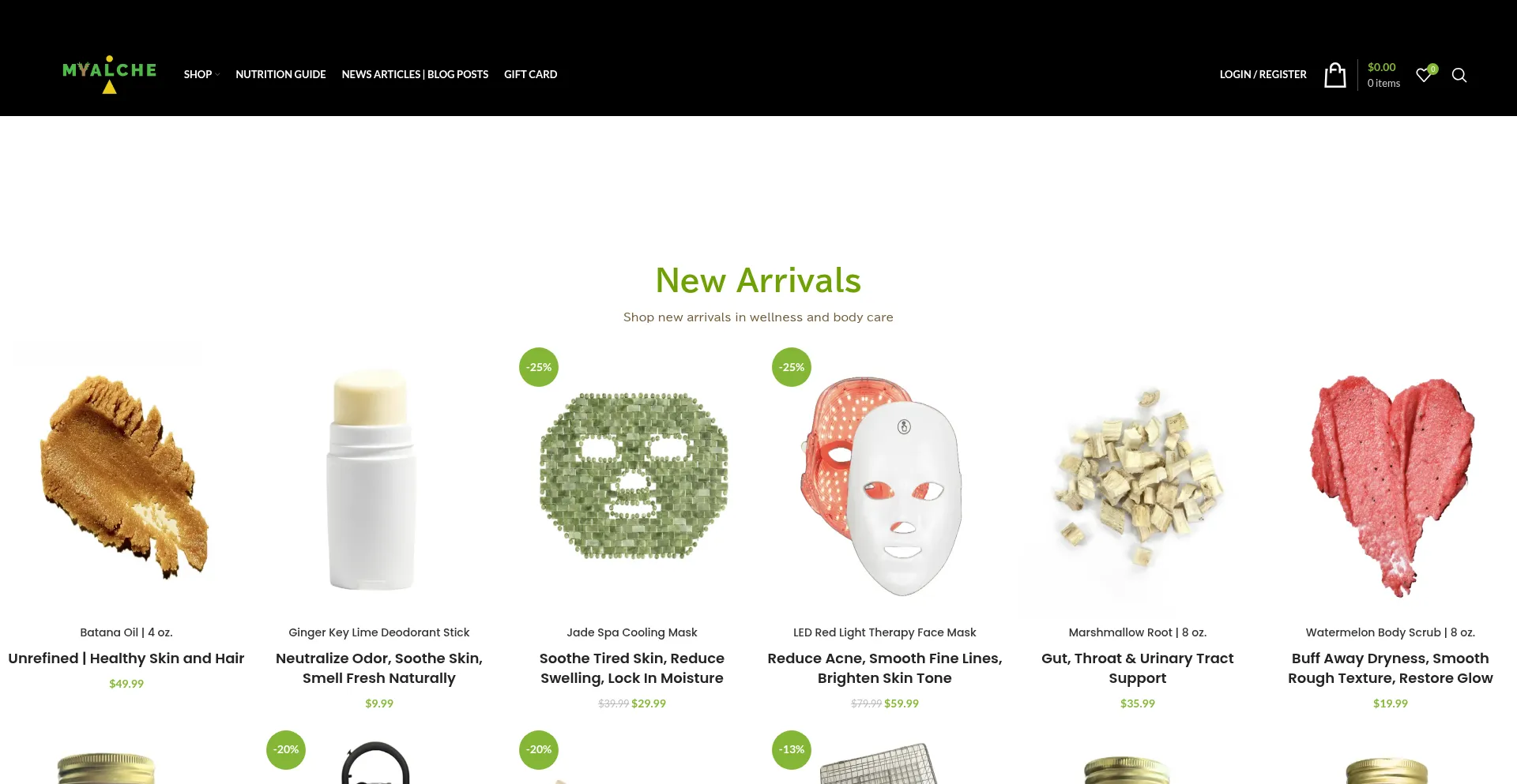 Website screenshot of Myalche.com