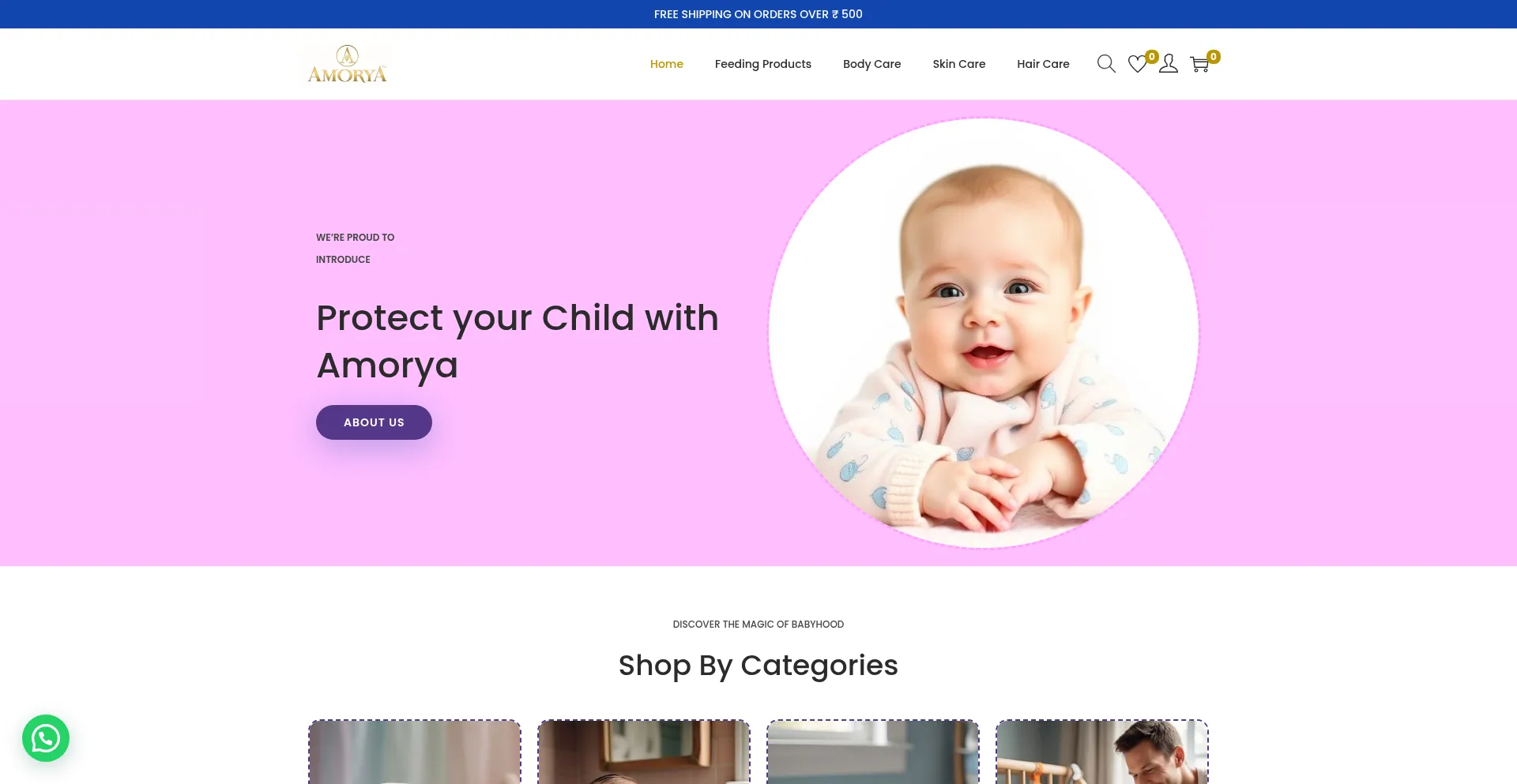 Website screenshot of Myamorya.com