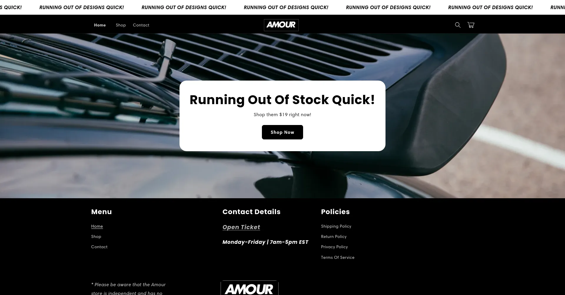 Website screenshot of Myamour.store