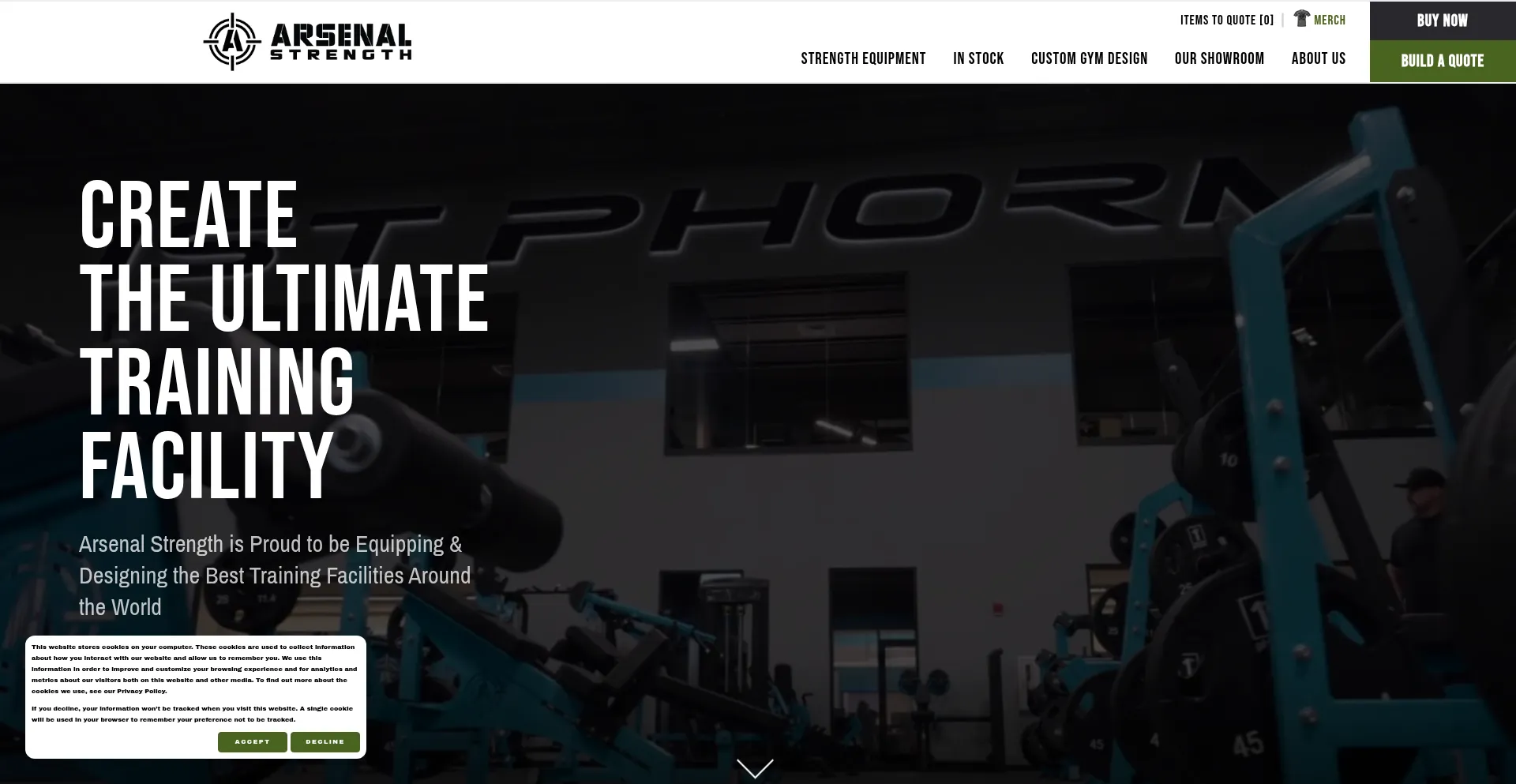 Website screenshot of Myarsenalstrength.com