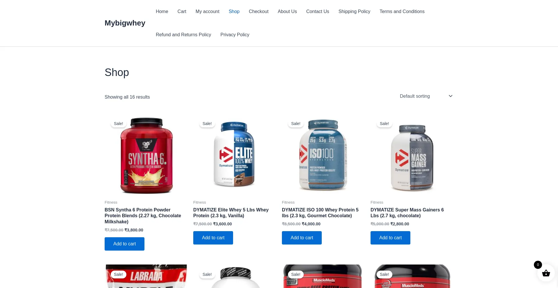 Website screenshot of Mybigwhey.com