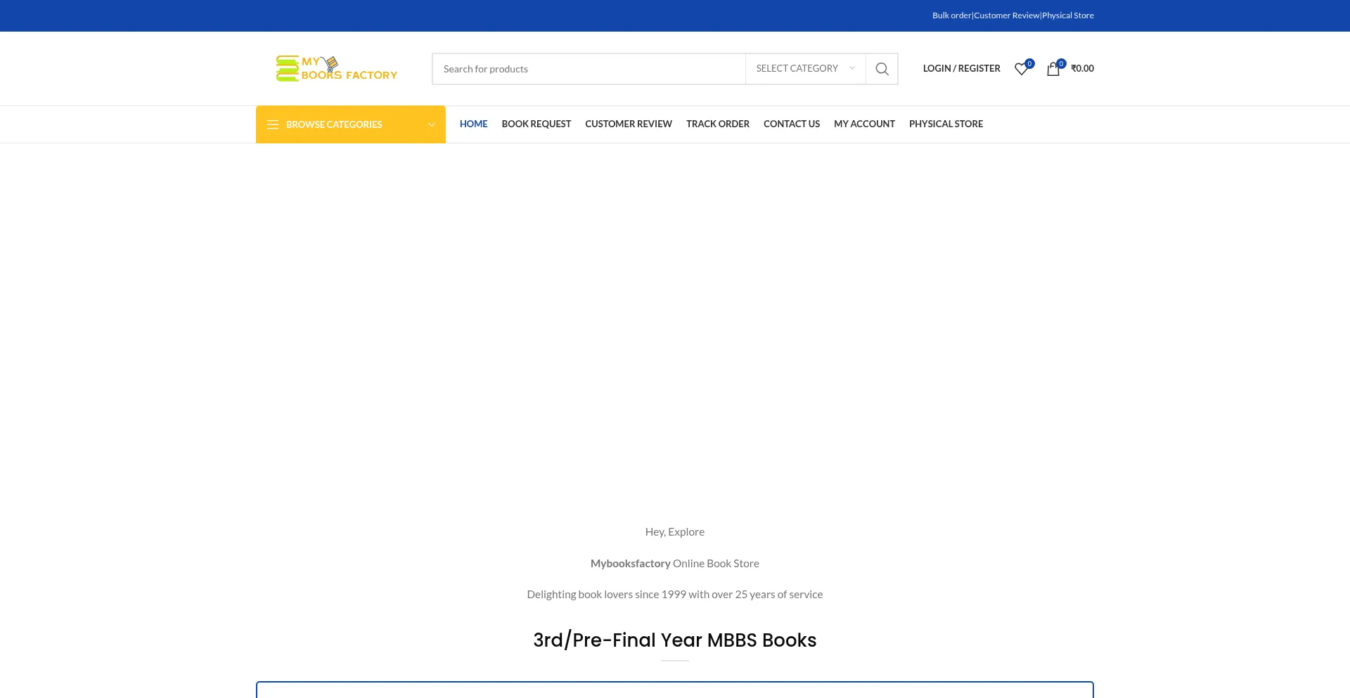 Website screenshot of Mybooksfactory.com