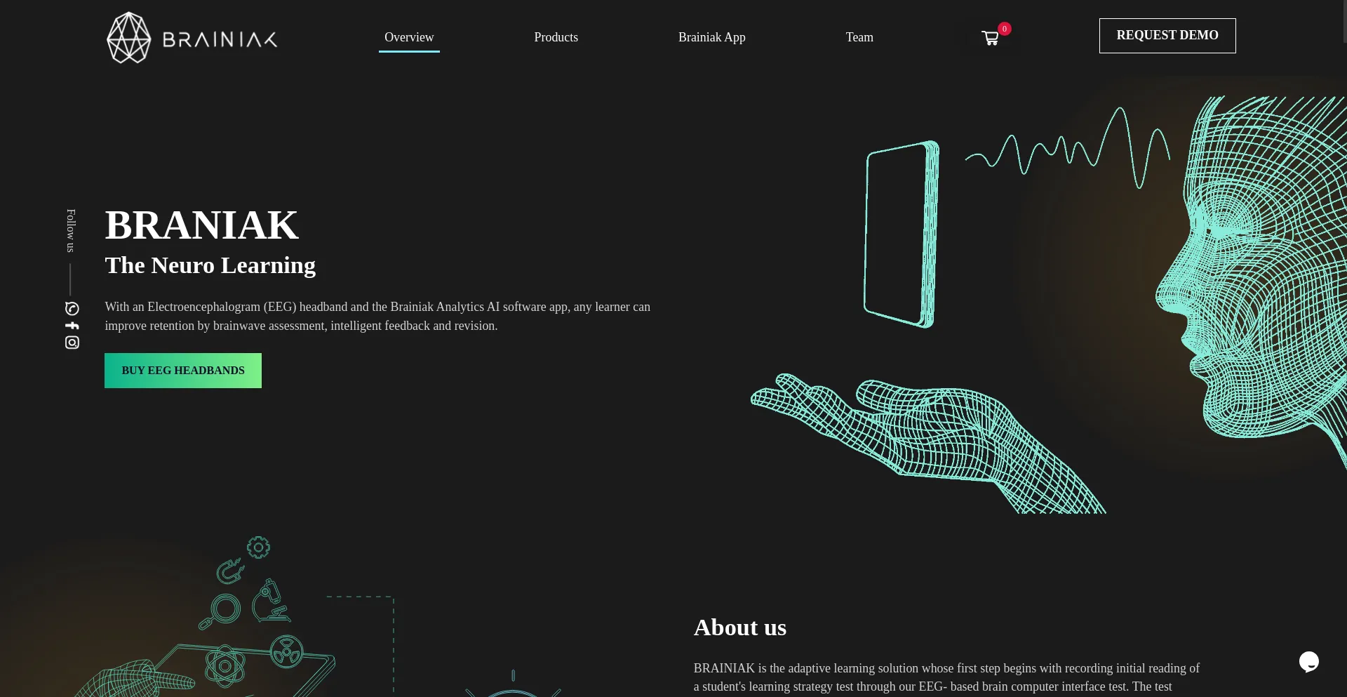 Website screenshot of Mybrainiak.com