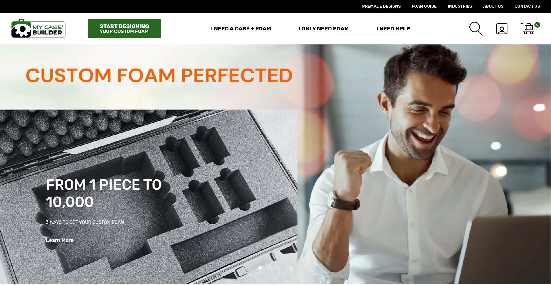 Website screenshot of Mycasebuilder.com